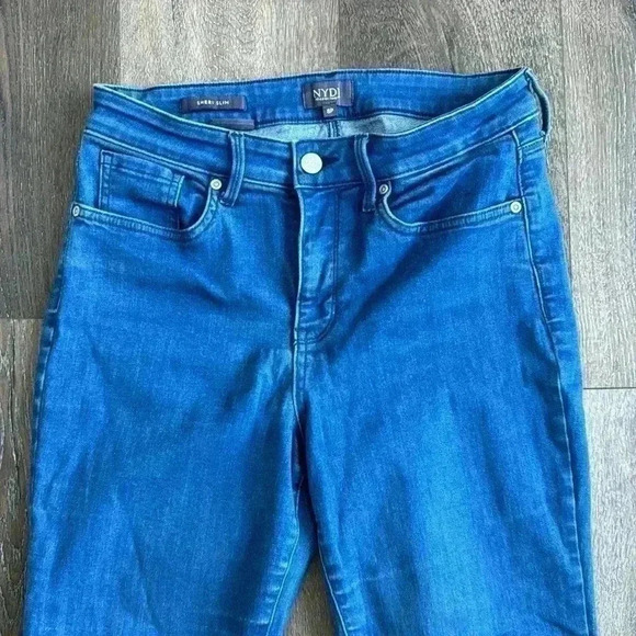 NYDJ Sheri Slim Jeans. Very blue denim color. Women’s size 8P. - Picture 2 of 6